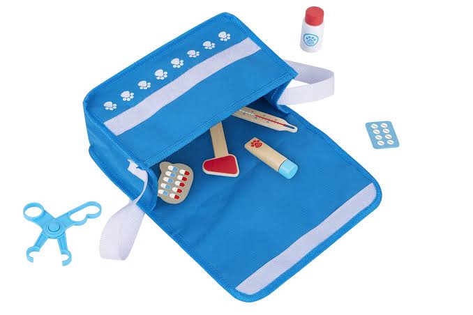 Wooden Little Pet Vet Set In Carry Bag