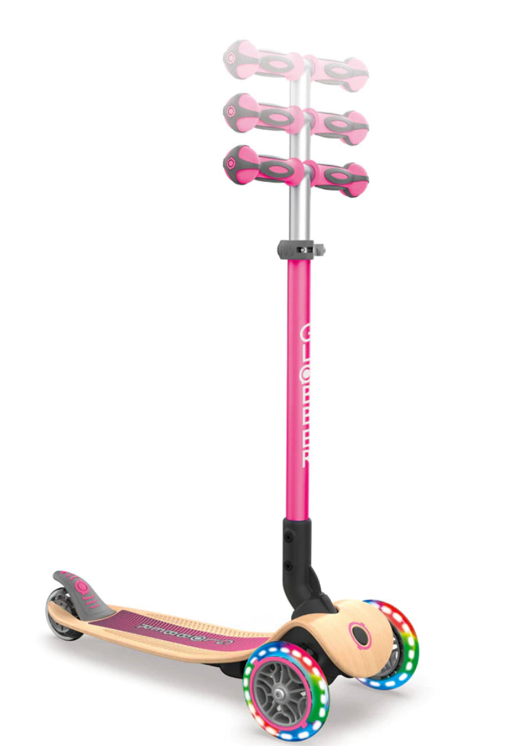 Globber Scooter Primo Wood W/Lights Pink