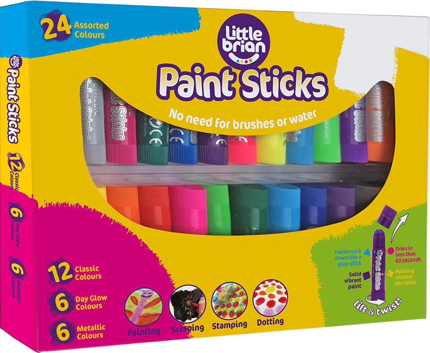 LITTLE BRIAN PAINT STICKS ASSORTED 24PK