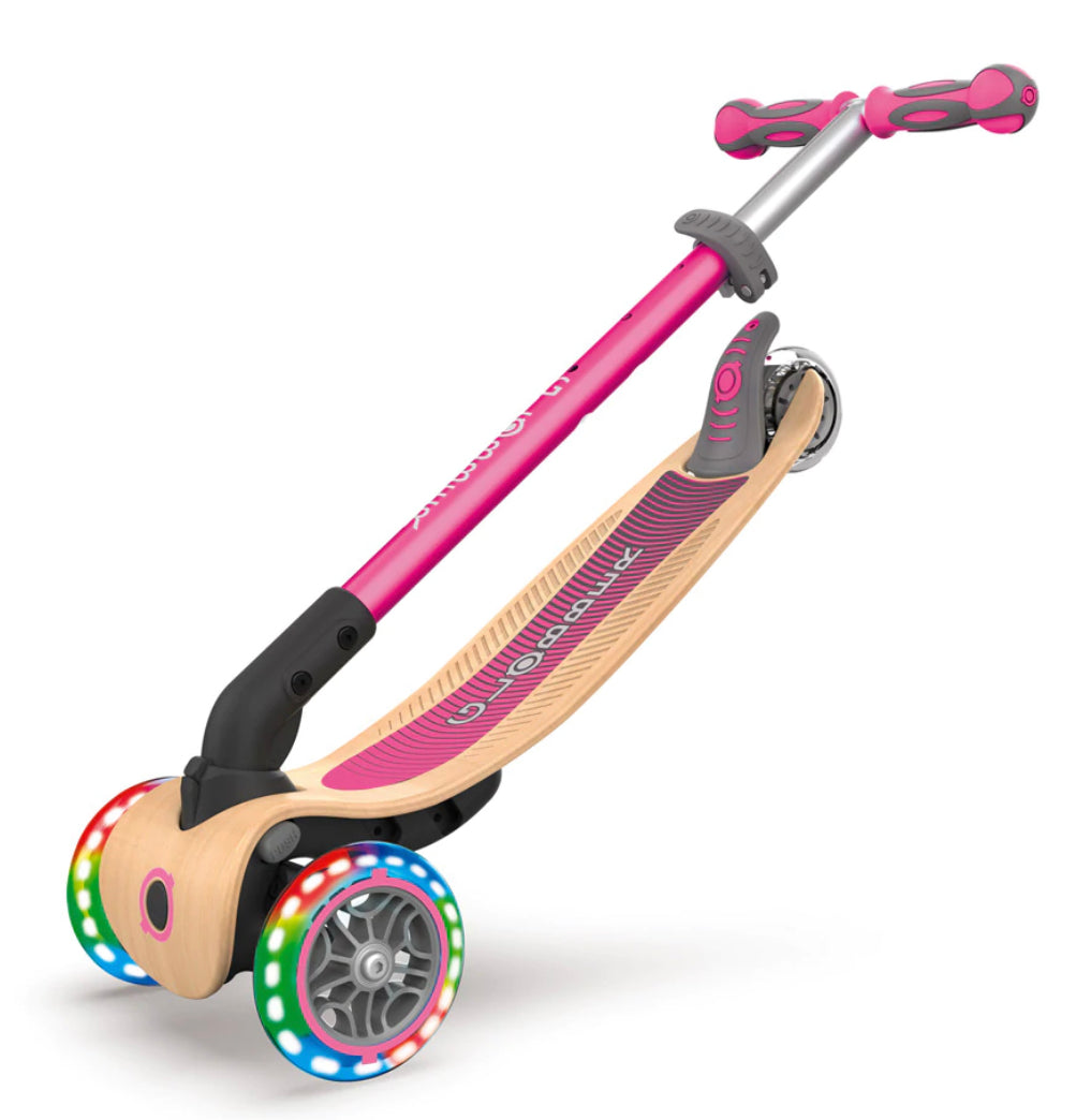 Globber Scooter Primo Wood W/Lights Pink