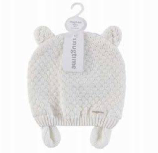 Snugtime Knit Earmuff Beanie Cream Sml