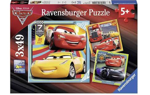 PUZZLE 3X49PC DISNEY CARS 3 COLLECTION