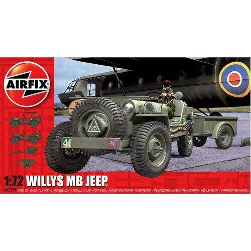 Airfix 1:72 Willys Jeep,Trailer & Howitz