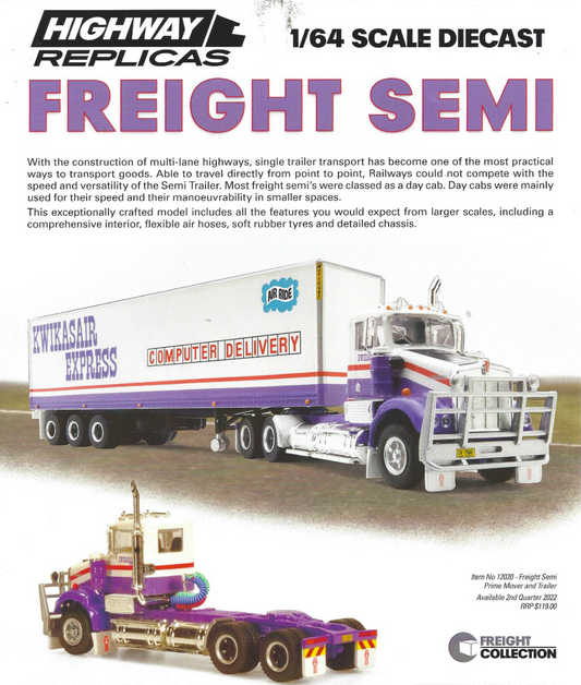 HIGHWAY REPLICAS - FREIGHT SEMI