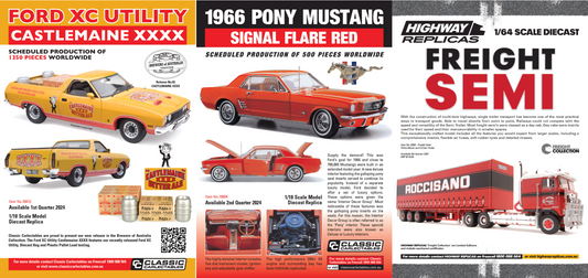 Ford XC Utillity Castlemaine XXXX - 1966 Pony Mustang Signal Flare Red - Roccisano Freight Semi