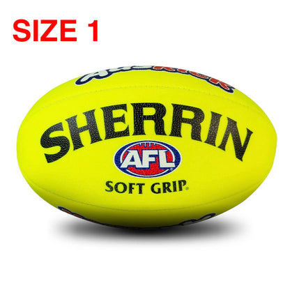 SHERRIN AFL AUSKICK FOOTY SOFT GRIP SZ 1