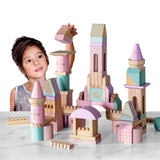 FAO WOOD CASTLE BLOCKS 75PC PINK