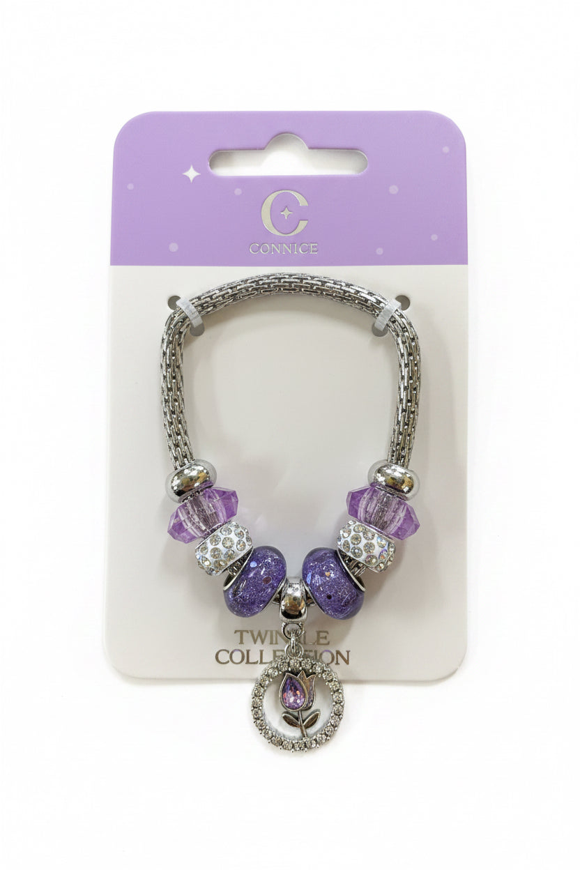 C/NICE BC13509B SILVER/PURPLE BRACELET