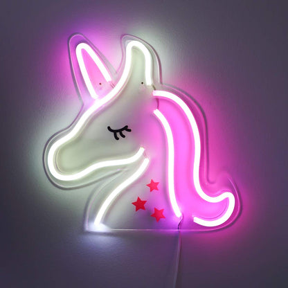 LED NEON SIGN PINK/WHITE UNICORN