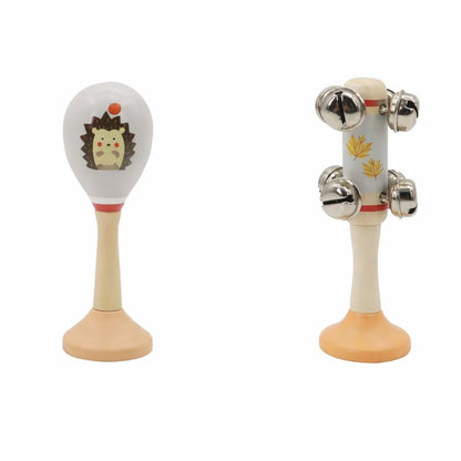 WOODEN WOODLAND 2PC MUSICAL SET HEDGEHOG