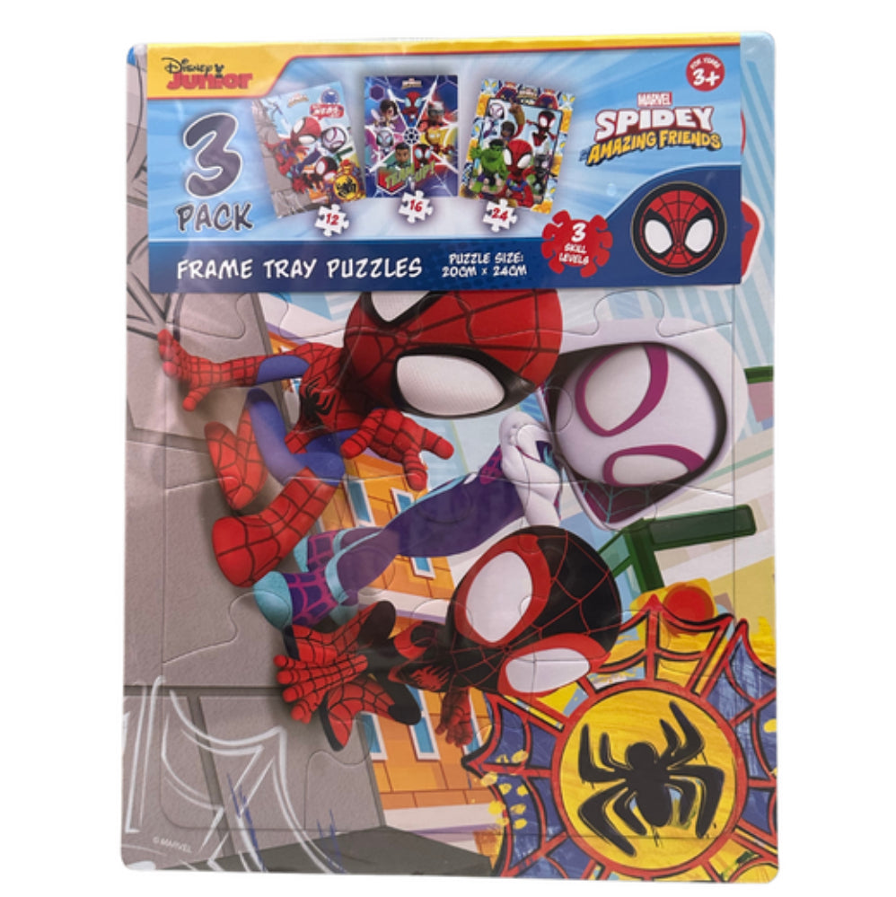 PUZZLE 3PK TRAY SPIDEY AND FRIENDS