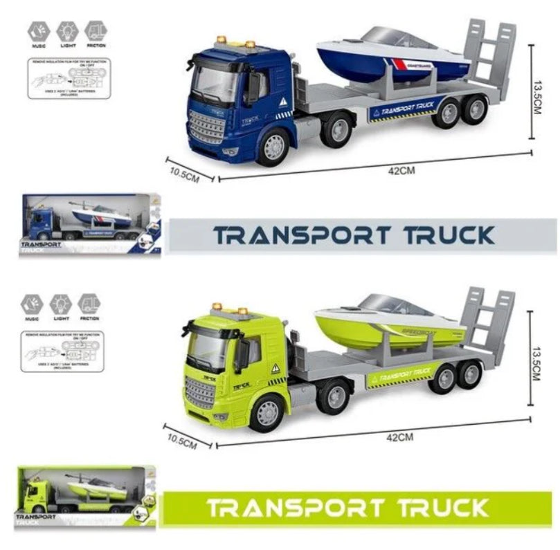 TRANSPORTER WITH BOAT L&S 42CM AST
