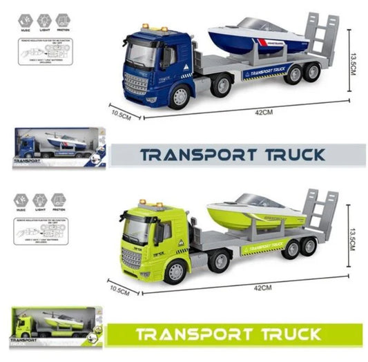 TRANSPORTER WITH BOAT L&S 42CM AST