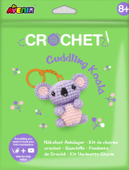CROCHET KEYCHAIN - CUDDLING KOALA
