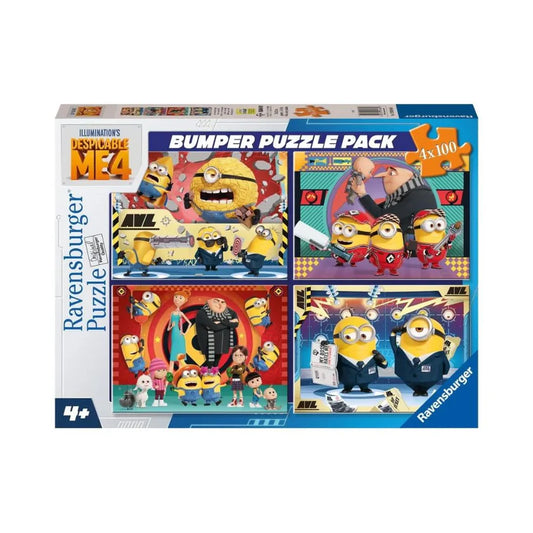 PUZZLE 4X100PC DESPICABLE ME BUMPER