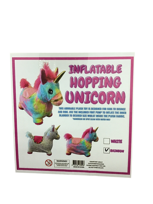 INFLATABLE HOPPING UNICORN W SQUEAKER