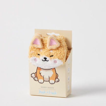 JIGGLE & GIGGLE GRIPPY ANIMAL SOCKS AST