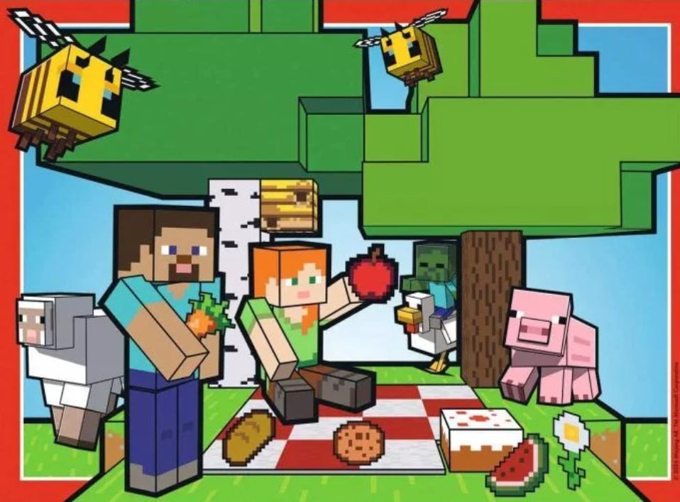 PUZZLE 4X100PC MINECRAFT REALMS ADVENT