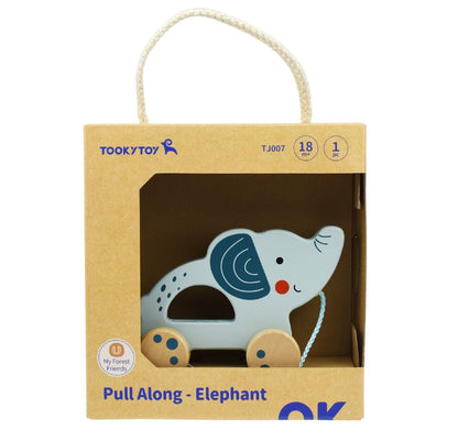 WOODEN PULL ALONG ELEPHANT NEW