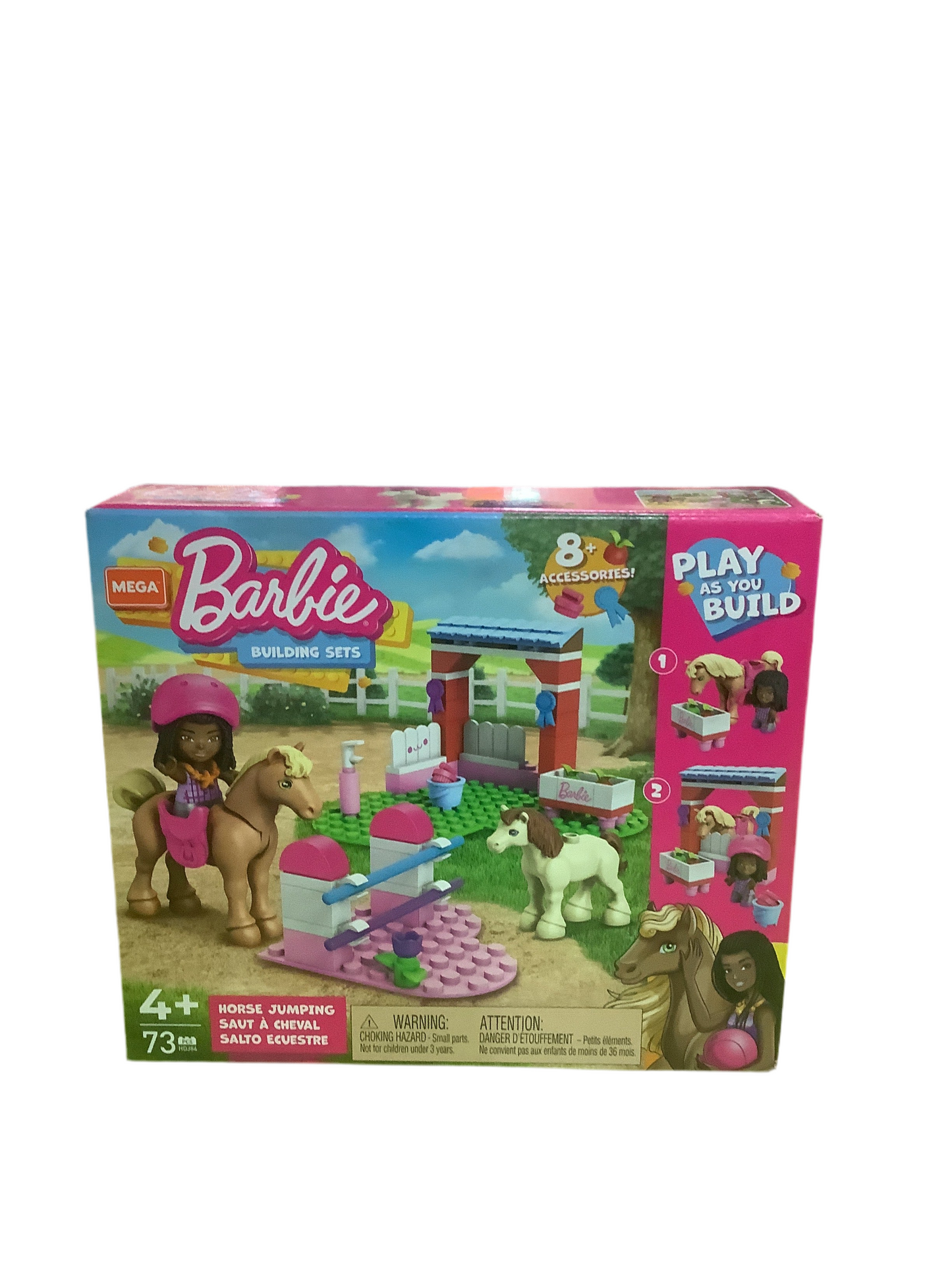 BARBIE MEGA BLOKS HORSE JUMPING 73PCS