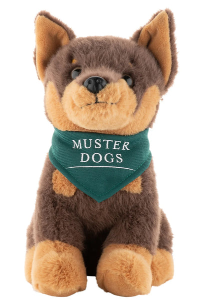 PLUSH MUSTER DOGS KELPIE 22CM BROWN