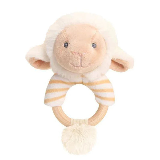 PLUSH KEELECO RING RATTLE LAMB