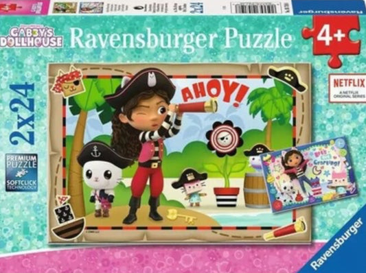 PUZZLE 2X24PC GABBY'S DOLLHOUSE PIRATE
