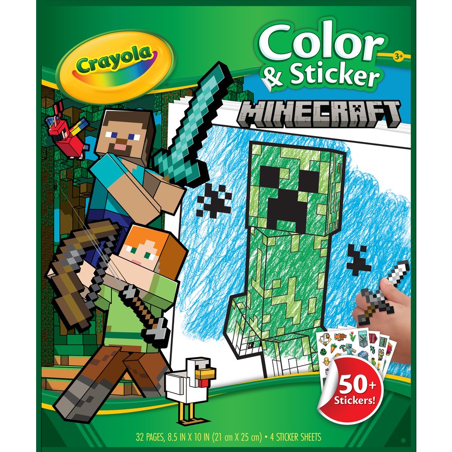 CRAYOLA COLOR & STICKER BOOK MINECRAFT