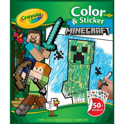 CRAYOLA COLOR & STICKER BOOK MINECRAFT