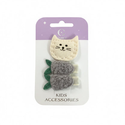 C/NICE HC03753 CAT & CARROT HAIRCLIP SET