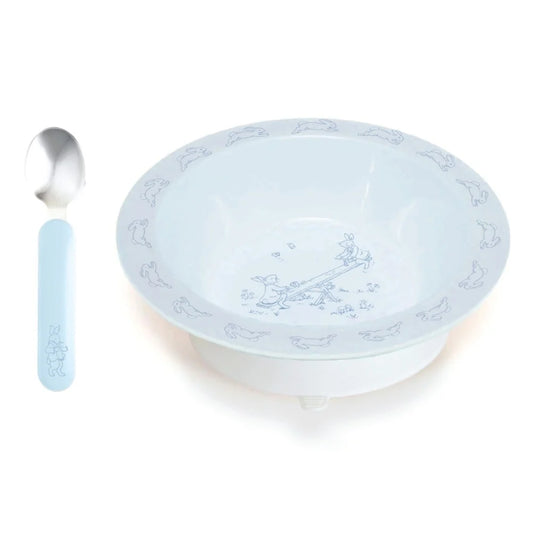 BUNNYKINS SUCTION BOWL W SPOON BLUE