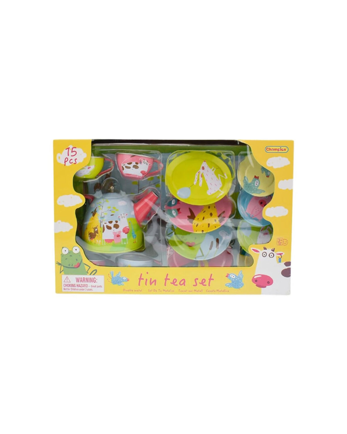 TEA SET TIN 15 PC FARM