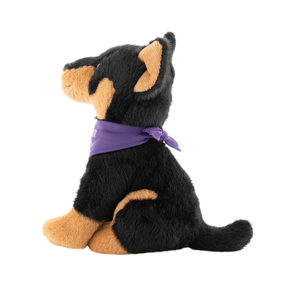 PLUSH MUSTER DOGS KELPIE BLK/TAN 22CM