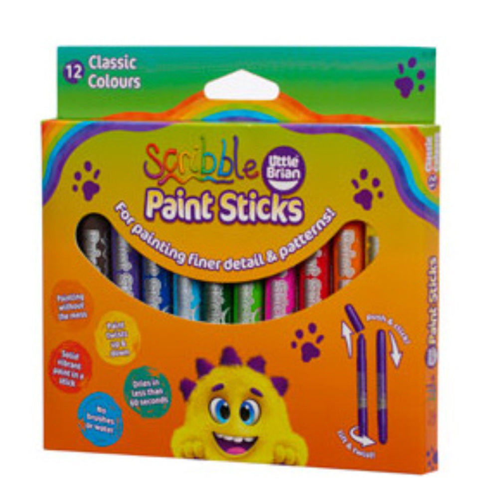 LITTLE BRIAN SCRIBBLE PAINT STICKS 12PK