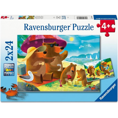 PUZZLE 2X24PC BEAR FAMILY VACATION