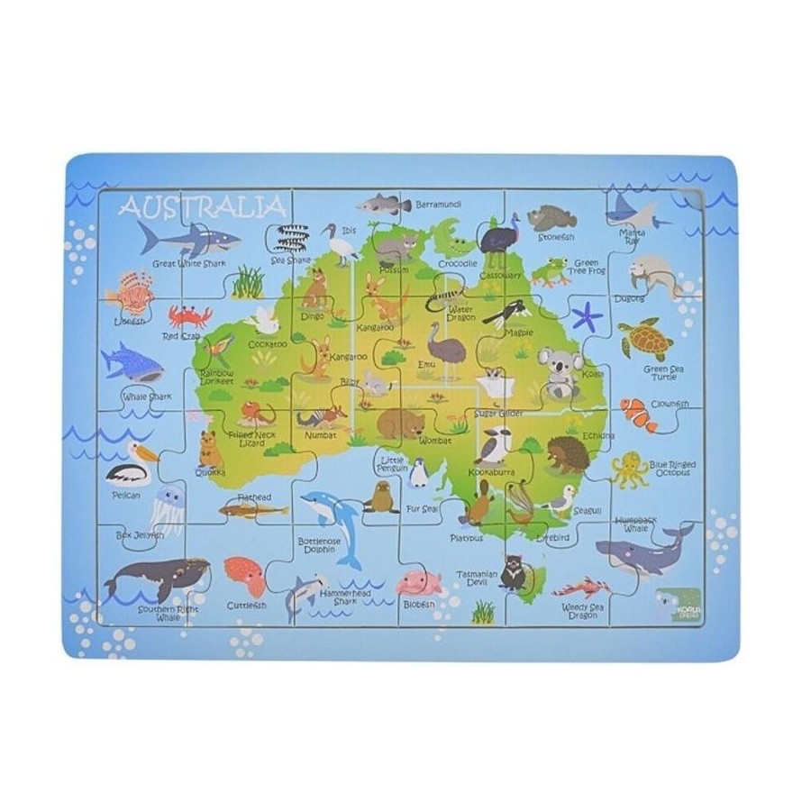 PUZZLE 24PC AUS MAP ANIMALS & LANDMARKS