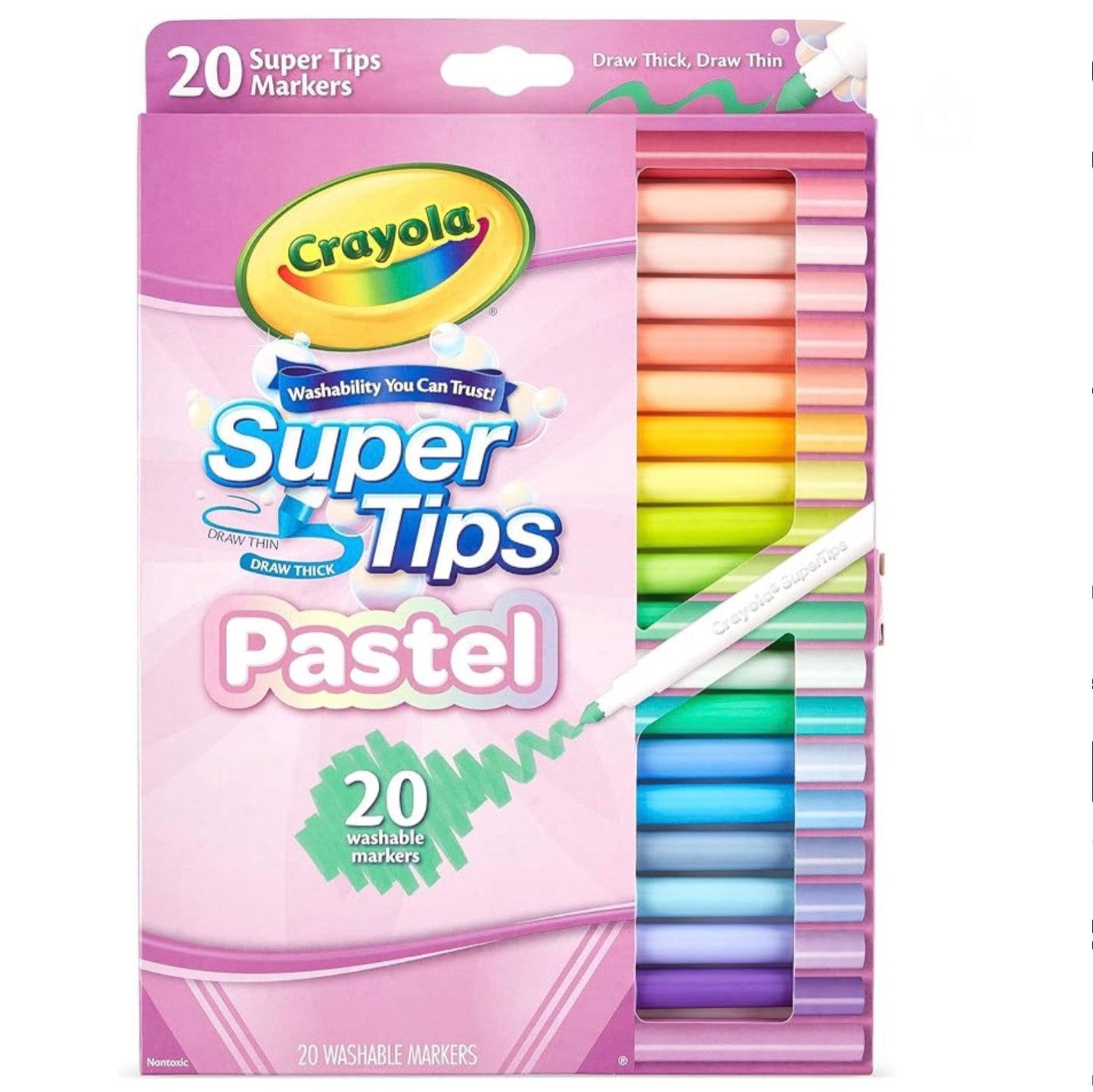 CRAYOLA MARKER SUPER TIPS 20 PASTELS