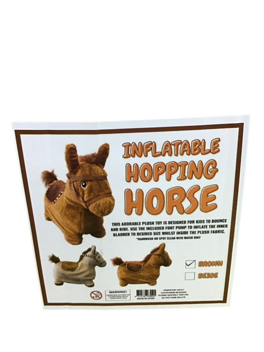 INFLATABLE HOPPING HORSE W SQUEAKER
