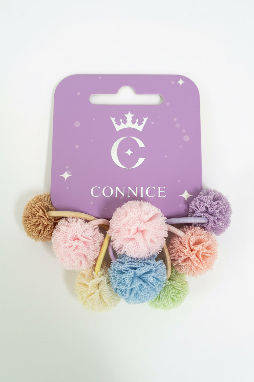 C/NICE HC12014 8PC MINI POMPOM HAIR TIES