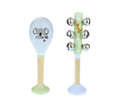 WOODEN MARACA & BELL BUSH BUDDIES