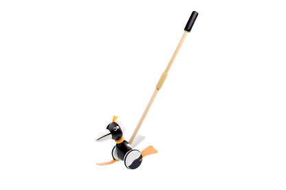 WOODEN PUSH ALONG MAGPIE