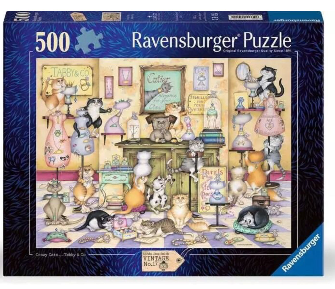 PUZZLE 500PC CRAZY CAT TABY & CO