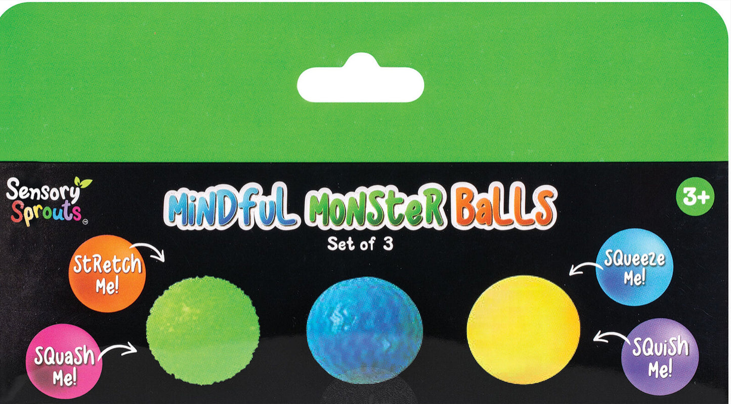 SENSORY MINDFUL MONSTER BALLS GRN/BLU/YE