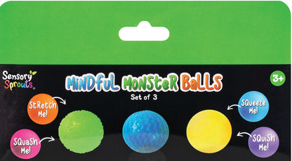 SENSORY MINDFUL MONSTER BALLS GRN/BLU/YE