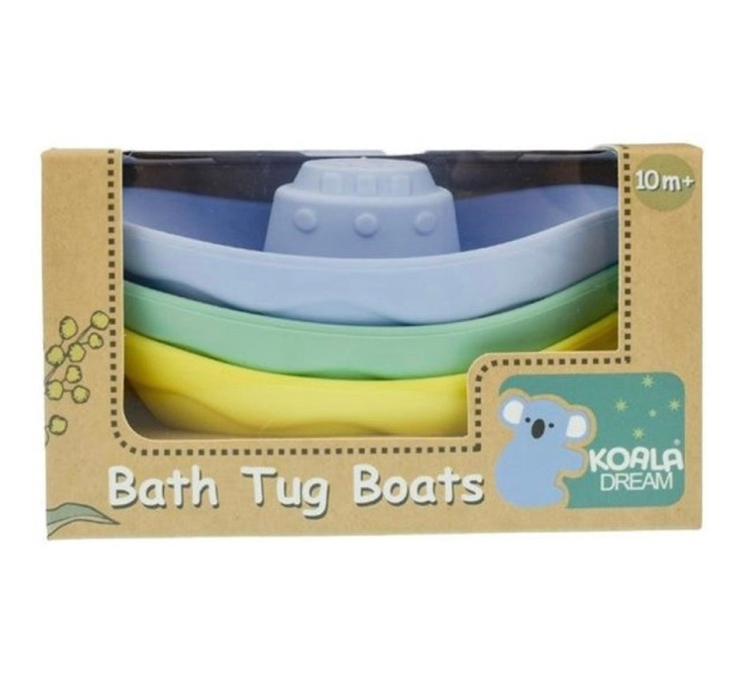 SILICONE BATH TUG BOATS 3PC SET