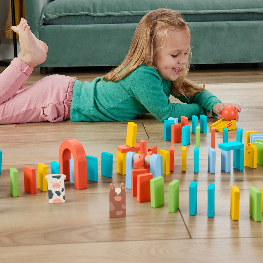 F/P WOODEN DOMINO RUN PLAYSET