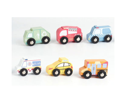 Wooden Vehicle Set Emergency & Service