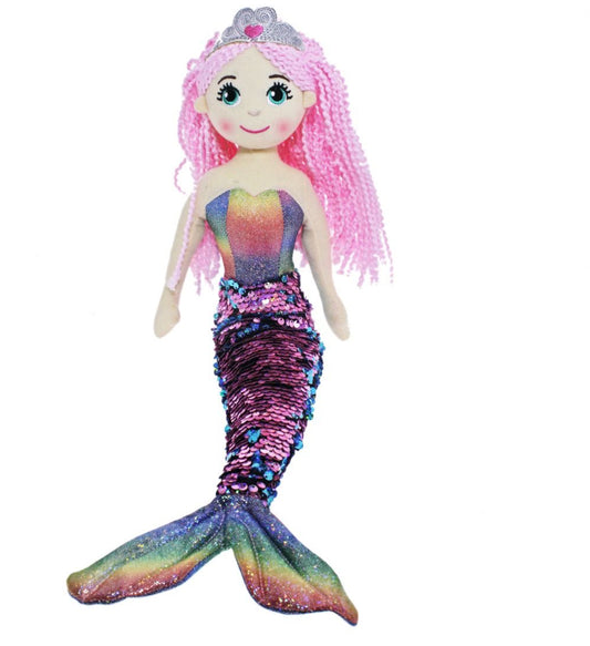 COTTON CANDY SEQUINNED MERMAID LRG AST