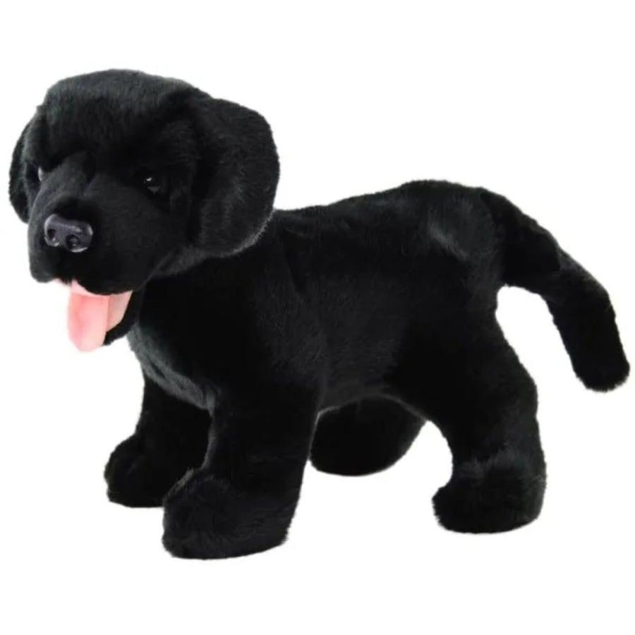 ELKA PLUSH DOG LABRADOR SAM BLACK STAND