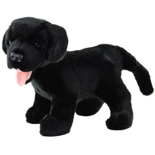 ELKA PLUSH DOG LABRADOR SAM BLACK STAND